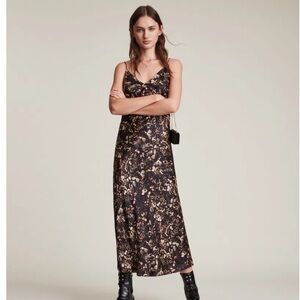 All Saints Melody Kettu silk blend dress